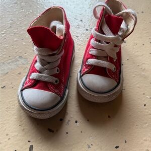 Kids Red High-Top Sneakers